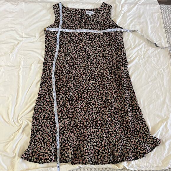 Vtg Y2K 2000s Ditsy Floral Print V Neck Maxi Dress Plus Sz 20W Cottagecore - Picture 10 of 10